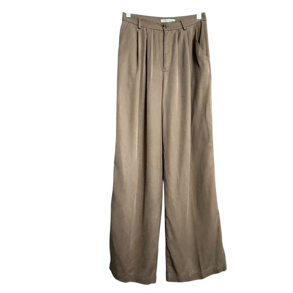 Reformation Mason Pleated 100% Tencel Lyocell-Twill Wide Leg Pants Size 4P - Picture 12 of 16